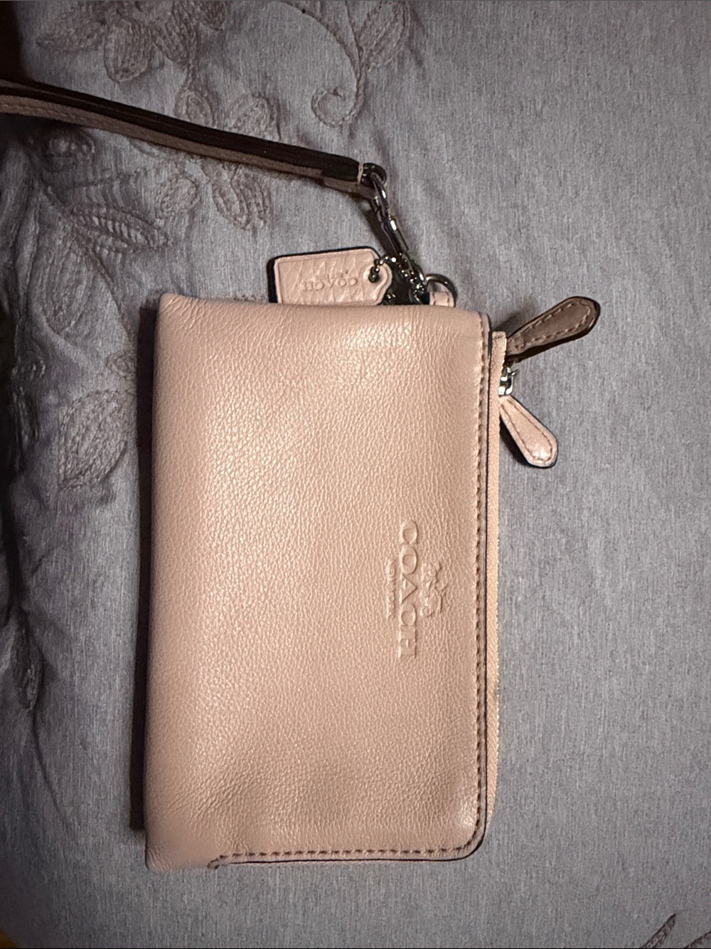 Coach Pink Leather Wristlet Card Case